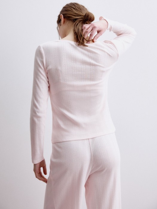 домашний лонгслив с рельефным узором из россии вид сбоку