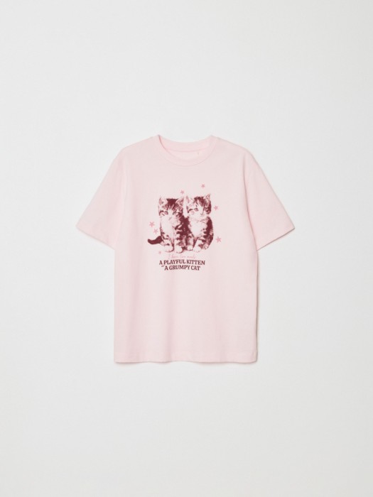 домашняя футболка оверсайз с принтом из хлопка спереди