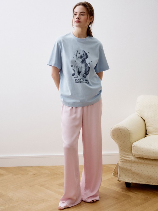 домашняя футболка оверсайз с принтом от бренда sela вид слева