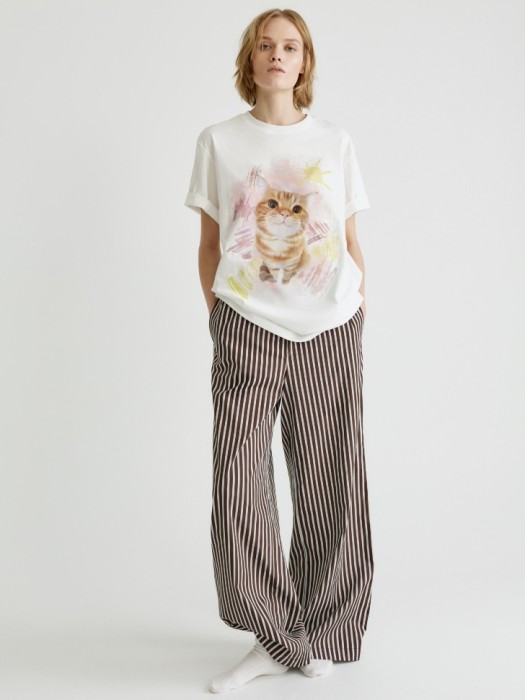 домашняя футболка оверсайз с принтом от бренда sela вид слева