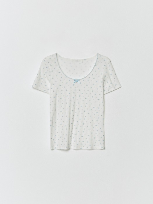 домашняя футболка с рельефным узором из хлопка спереди