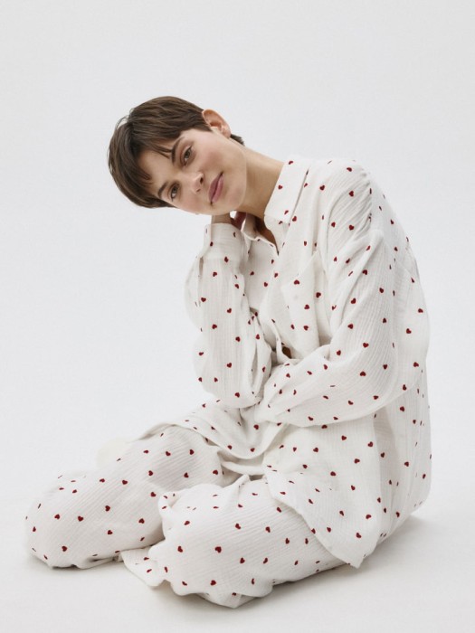 домашняя рубашка из муслина с принтом по цене 2499 руб вид справа