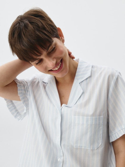 домашняя рубашка в полоску по цене 1199 руб вид справа