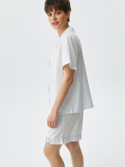 домашняя рубашка в полоску из россии вид сбоку