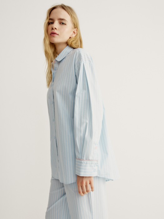 домашняя рубашка в полоску из россии вид сбоку