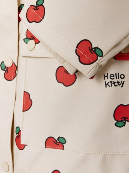 дождевик с принтом hello kitty  для девочек для детского возраста с изнаночной стороны
