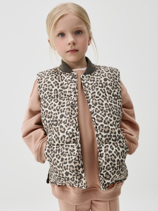 дутый леопардовый жилет для девочек 4680704295658 фотография