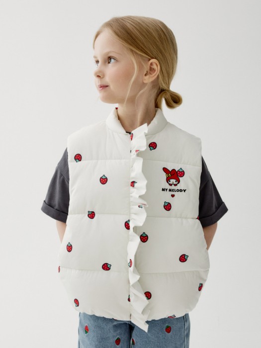 дутый жилет с вышивкой hello kitty my melody для девочек 4610517563200 фотография