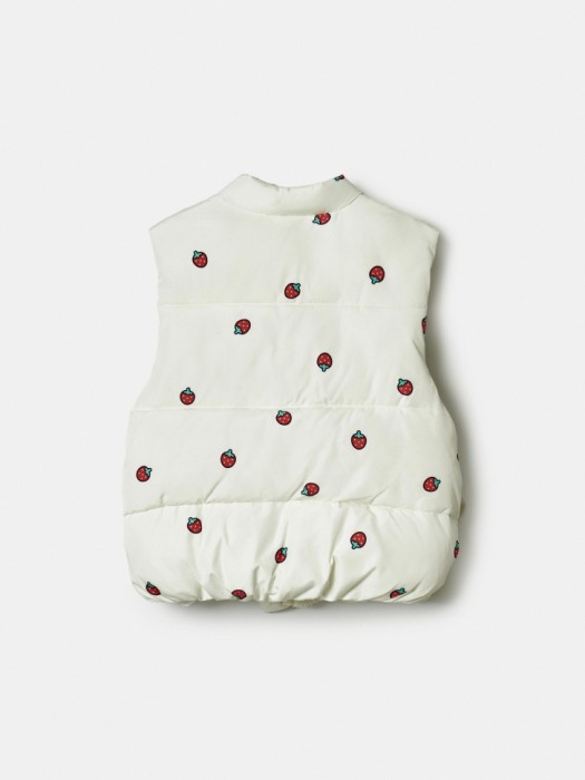 дутый жилет с вышивкой hello kitty my melody для девочек из россии вид сбоку
