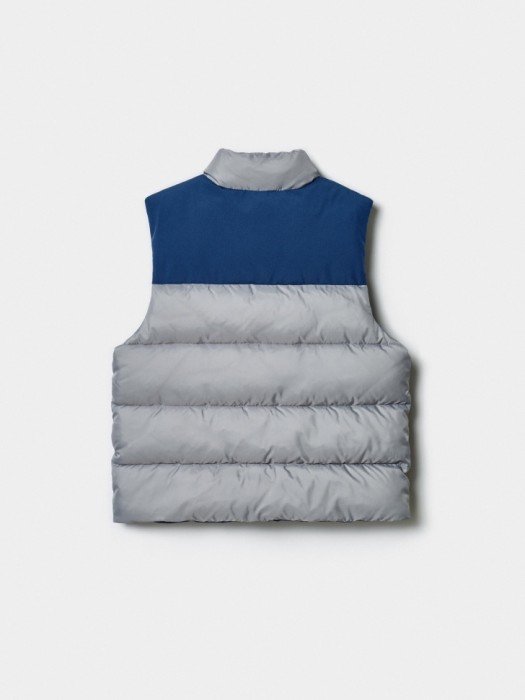 дутый жилет в стиле колор блок для мальчиков из россии вид сбоку