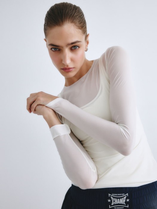 двуслойный лонгслив с топом из линейки  young 4680798722702 фотография