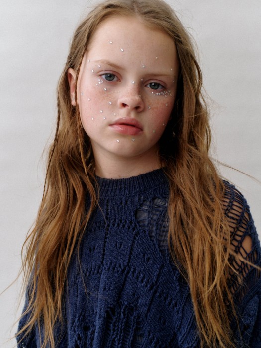 джемпер ажурной вязки для девочек 4680704560527 фотография