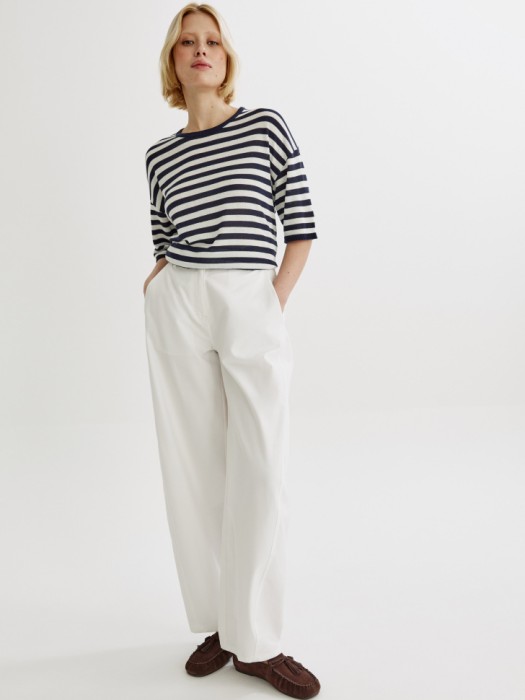 джемпер оверсайз из смесового лиоцелла с содержанием льна от бренда sela вид слева