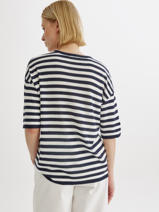 джемпер оверсайз из смесового лиоцелла с содержанием льна по цене 2599 руб вид справа