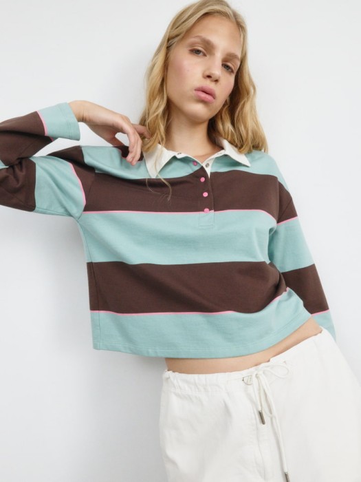 джемпер-поло оверсайз из линейки  young от бренда sela вид слева