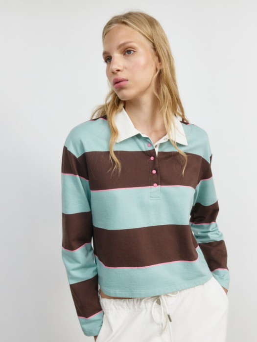 джемпер-поло оверсайз из линейки  young из хлопка спереди