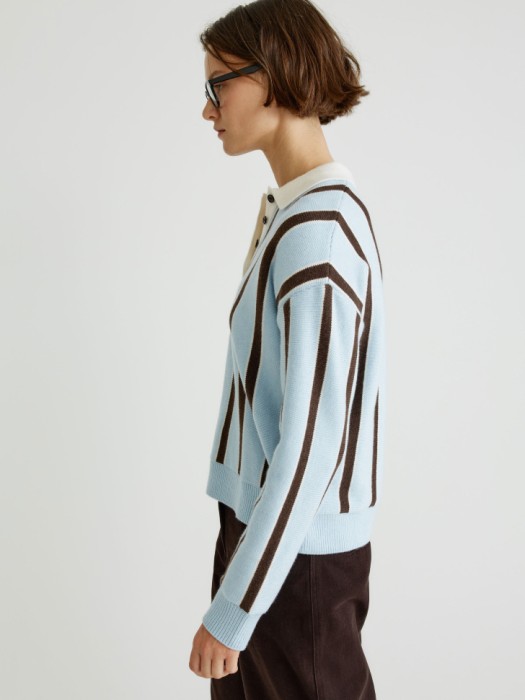 джемпер-поло оверсайз с содержанием шерсти и шелка по цене 3799 руб вид справа