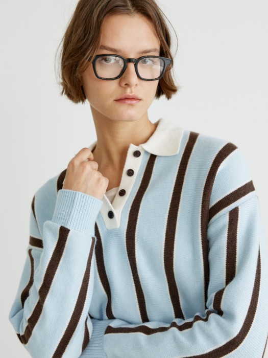 джемпер-поло оверсайз с содержанием шерсти и шелка из россии вид сбоку