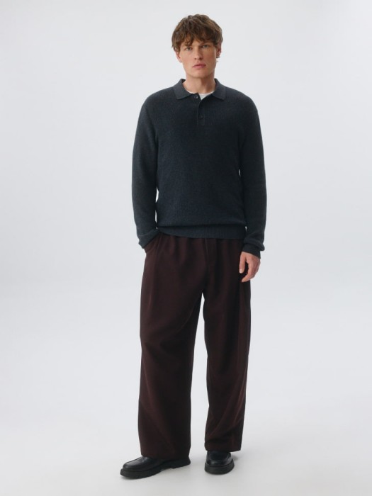 джемпер-поло с добавлением шерсти от бренда sela вид слева