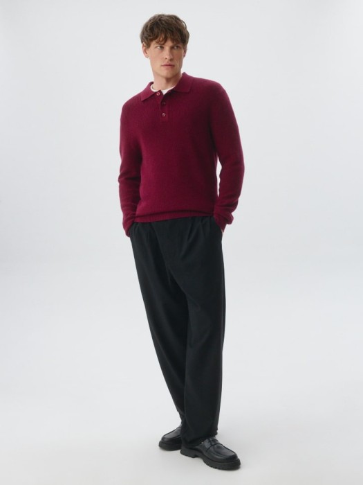 джемпер-поло с добавлением шерсти от бренда sela вид слева