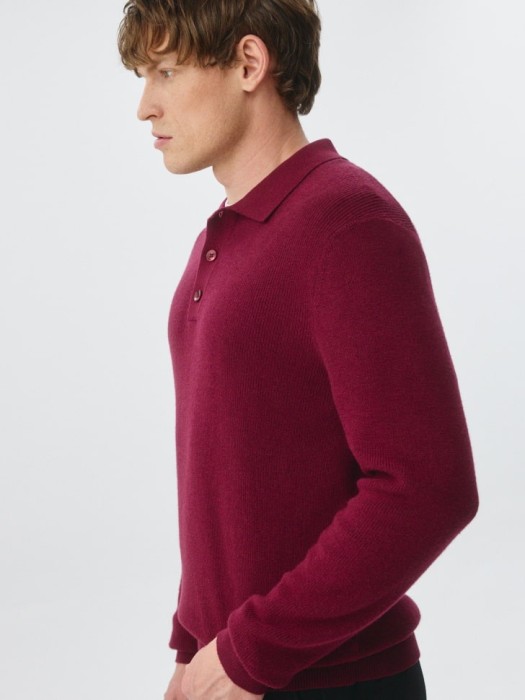 джемпер-поло с добавлением шерсти из россии вид сбоку