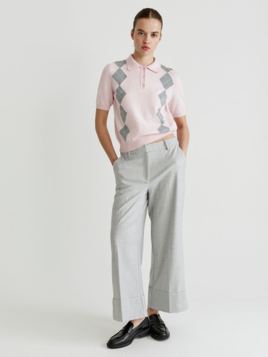 джемпер-поло с содержанием шелка и шерсти от бренда sela вид слева