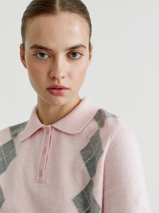 джемпер-поло с содержанием шелка и шерсти по цене 3299 руб вид справа