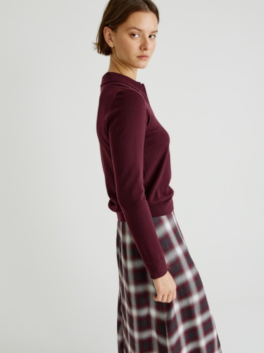 джемпер-поло с содержанием шерсти из россии вид сбоку