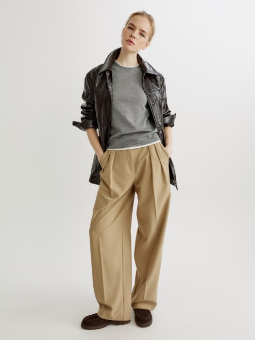 джемпер с коротким рукавом из смесовой вискозы от бренда sela вид слева