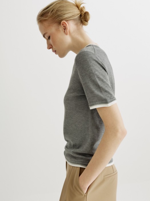 джемпер с коротким рукавом из смесовой вискозы из россии вид сбоку