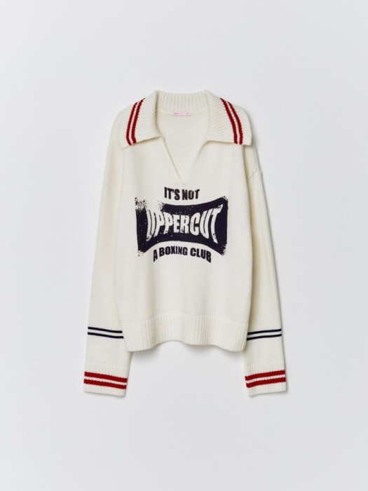 джемпер с воротником из линейки  young из хлопка спереди