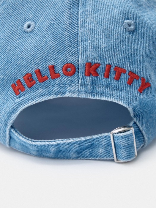 джинсовая бейсболка с вышивкой hello kitty для девочек от бренда sela вид слева