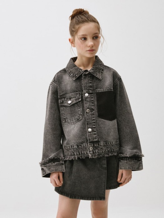 джинсовая куртка оверсайз для девочек 4680704039283 фотография