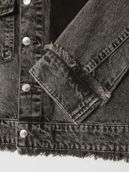 джинсовая куртка оверсайз для девочек из хлопка спереди