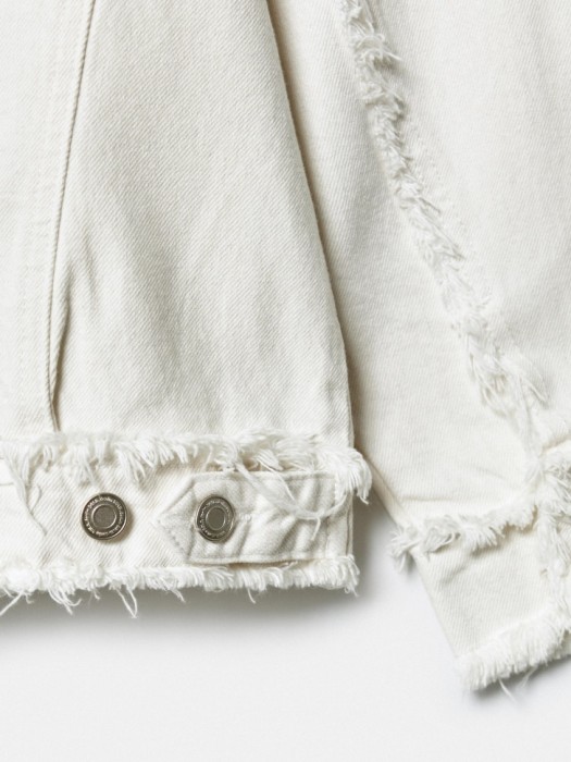 джинсовая куртка оверсайз с бахромой для девочек универсального стиля с лицевой стороны