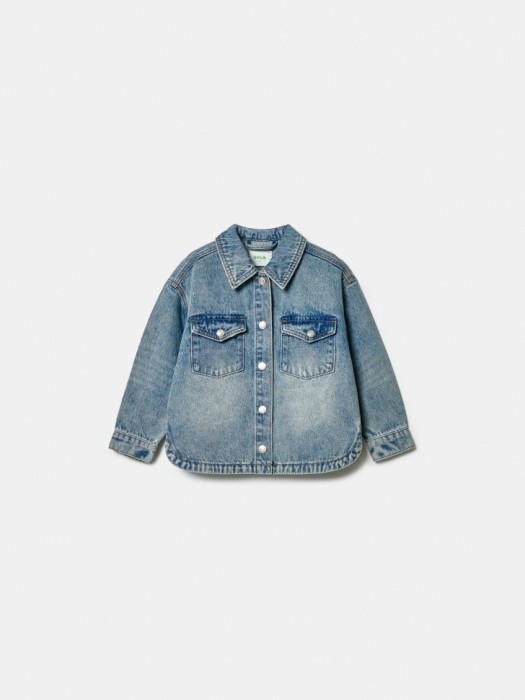 джинсовая куртка-рубашка для девочек по цене 2799 руб вид справа