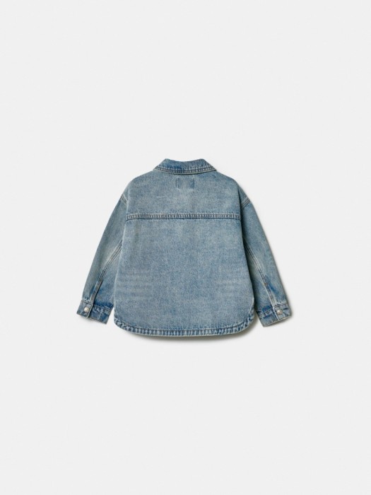 джинсовая куртка-рубашка для девочек из россии вид сбоку
