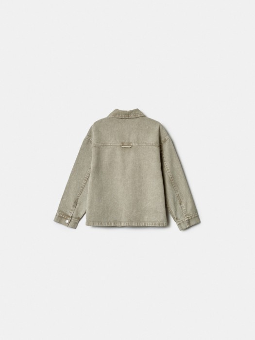 джинсовая куртка-рубашка для девочек из хлопка спереди