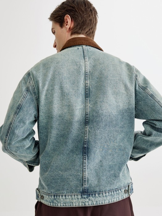 джинсовая куртка с вельветовым воротником из россии вид сбоку