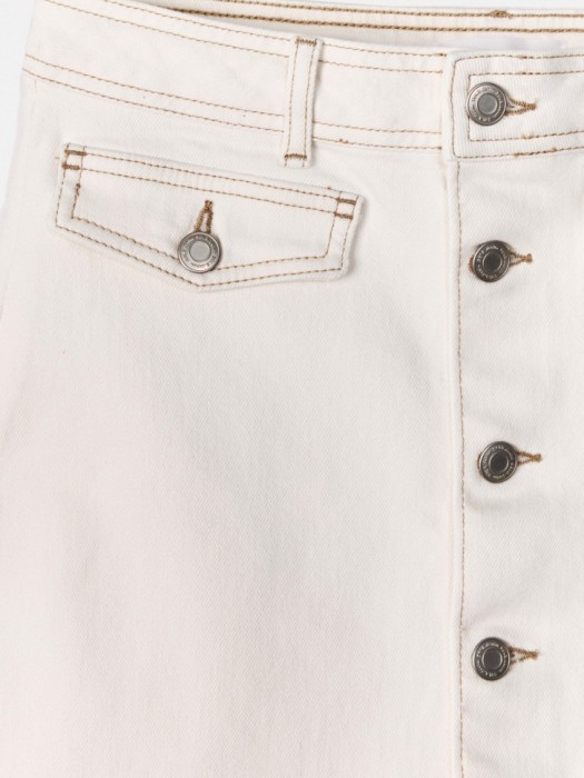 джинсовая мини-юбка на пуговицах из хлопка спереди