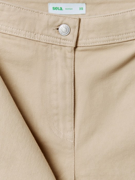 джинсовая мини юбка-шорты с запахом универсального стиля с лицевой стороны