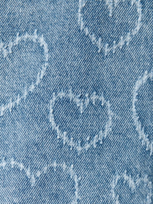 джинсовая рубашка с принтом для девочек из хлопка спереди