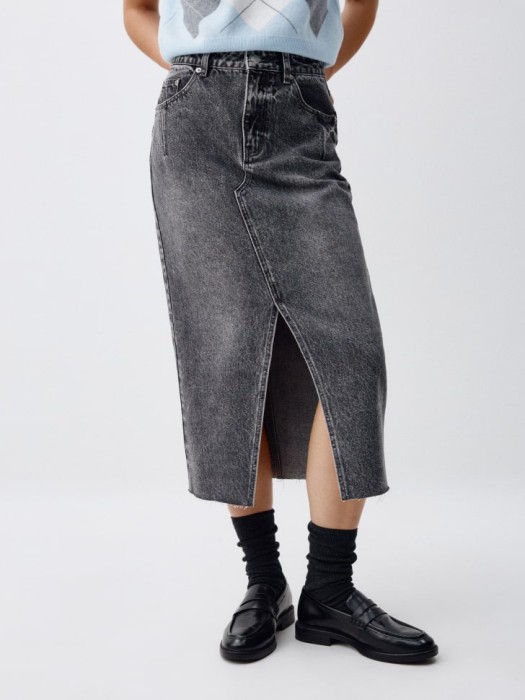джинсовая юбка миди с разрезом 4680798607498 фотография