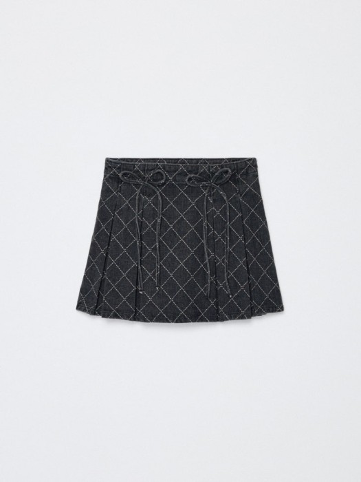 джинсовая юбка в складку для девочек от бренда sela вид слева