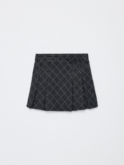 джинсовая юбка в складку для девочек из россии вид сбоку