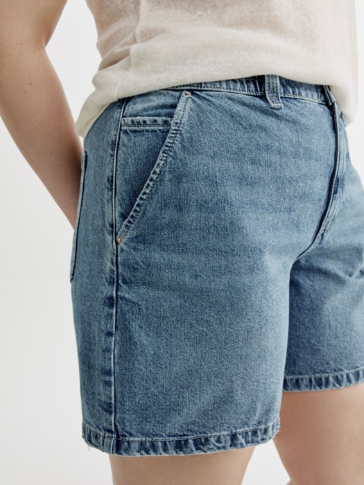 джинсовые шорты багги на резинке по цене 2599 руб вид справа
