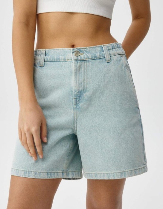 джинсовые шорты baggy на резинке 4680704528879 фотография