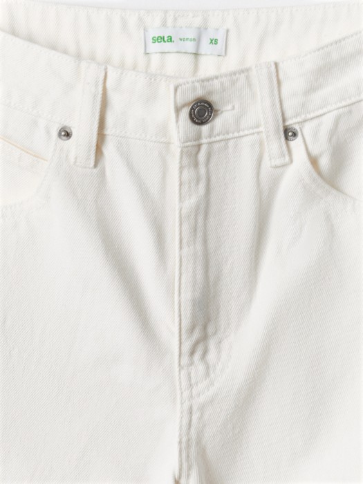 джинсовые шорты-бермуды со средней посадкой от бренда sela вид слева