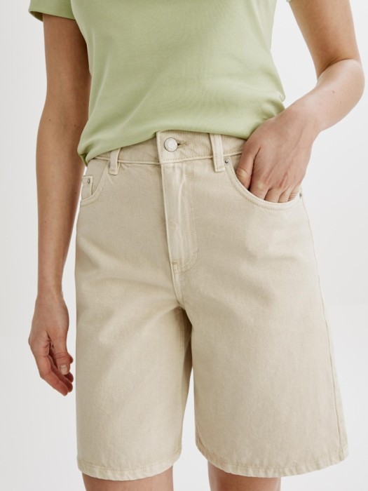 джинсовые шорты бермуды от бренда sela вид слева