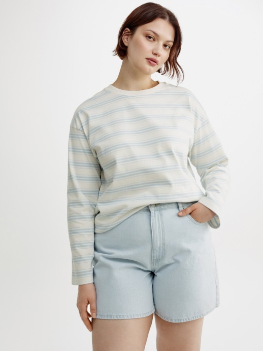 джинсовые шорты мом с высокой посадкой по цене 2799 руб вид справа